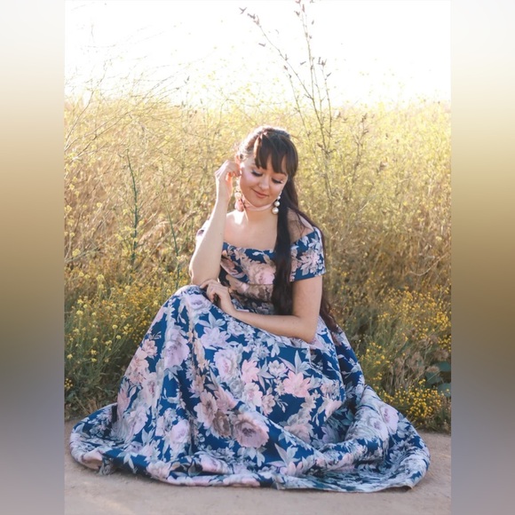 ALEX EVENINGS A-LINE MAXI DRESS WITH POCKETS 8157026 - Picture 4 of 9